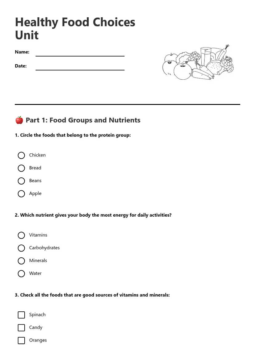 Healthy Food Choices Unit