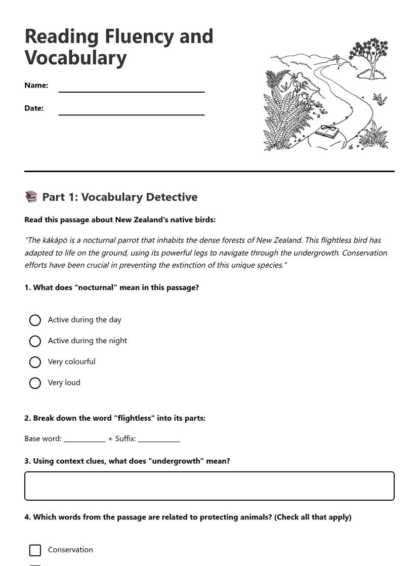 Reading Fluency and Vocabulary
