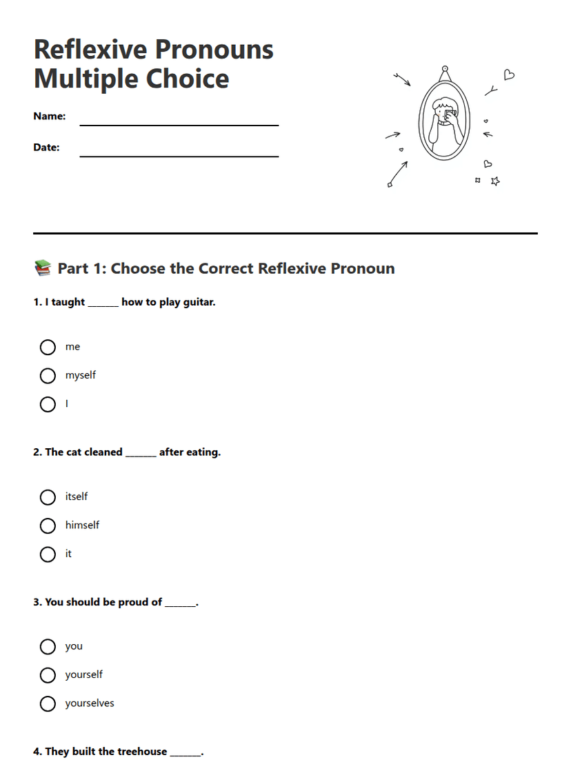 Reflexive Pronouns Multiple Choice