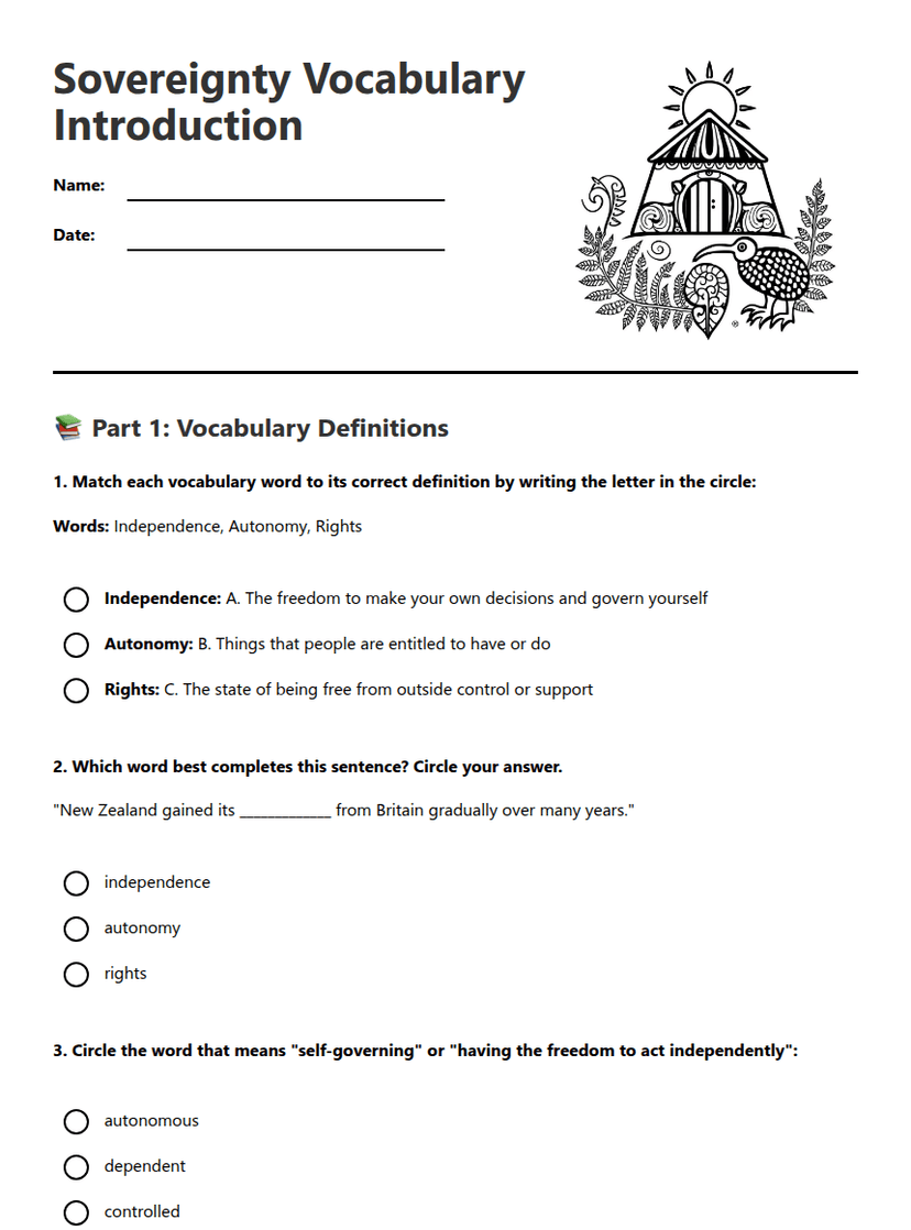 Sovereignty Vocabulary Introduction