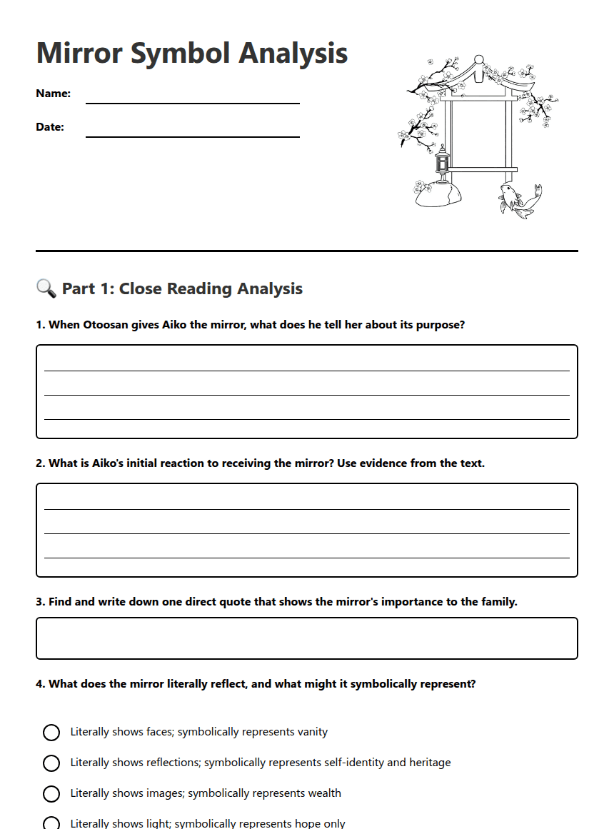 Mirror Symbol Analysis worksheet preview