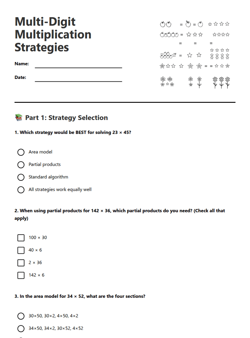Multi-Digit Multiplication Strategies