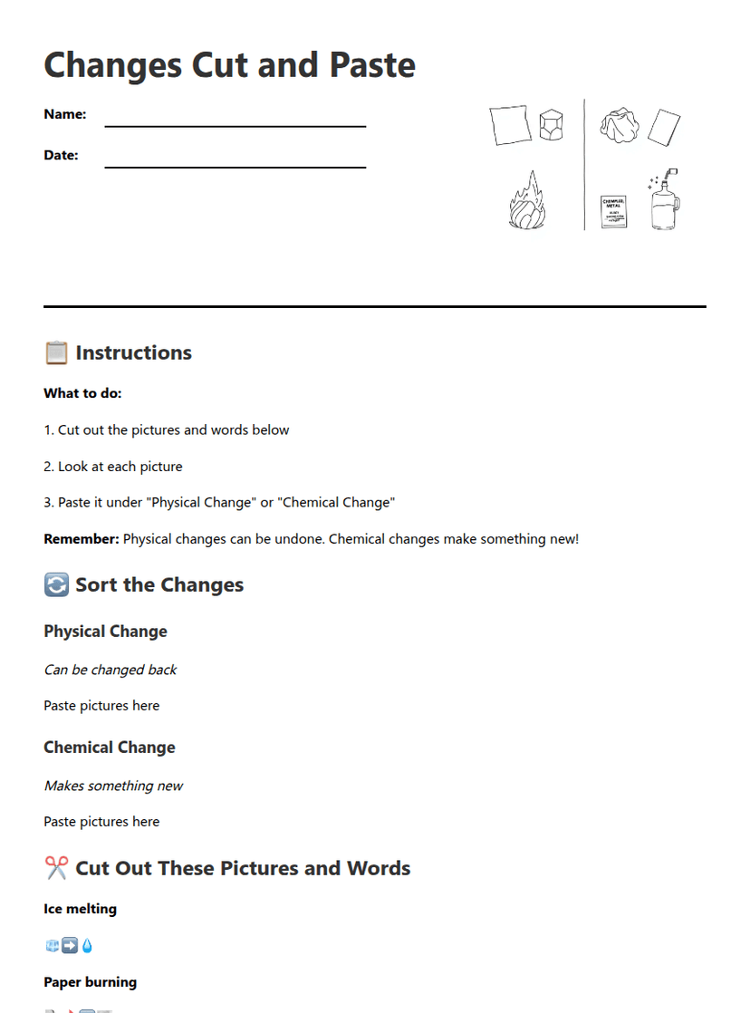Changes Cut and Paste