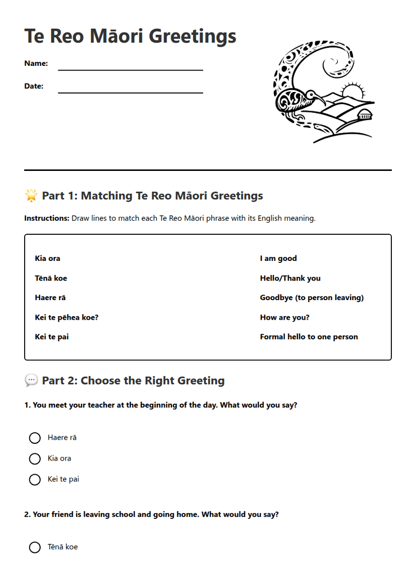 Te Reo Māori Greetings