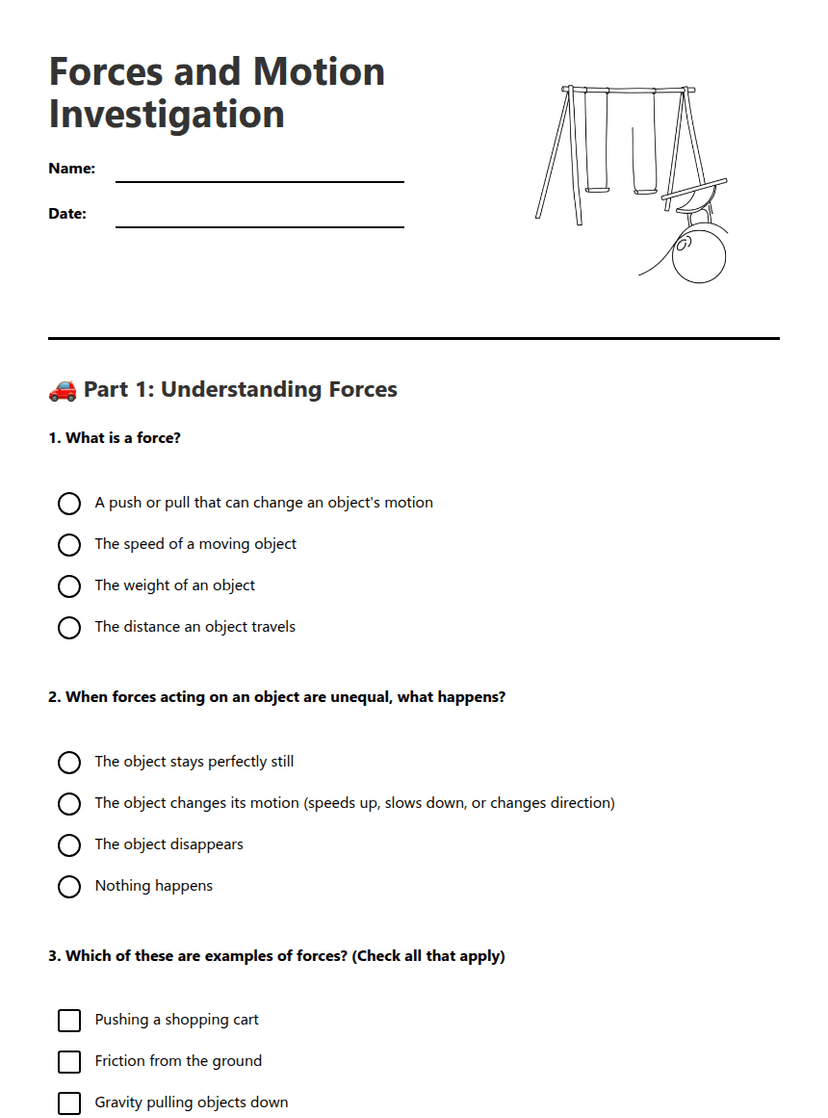 Forces and Motion Investigation