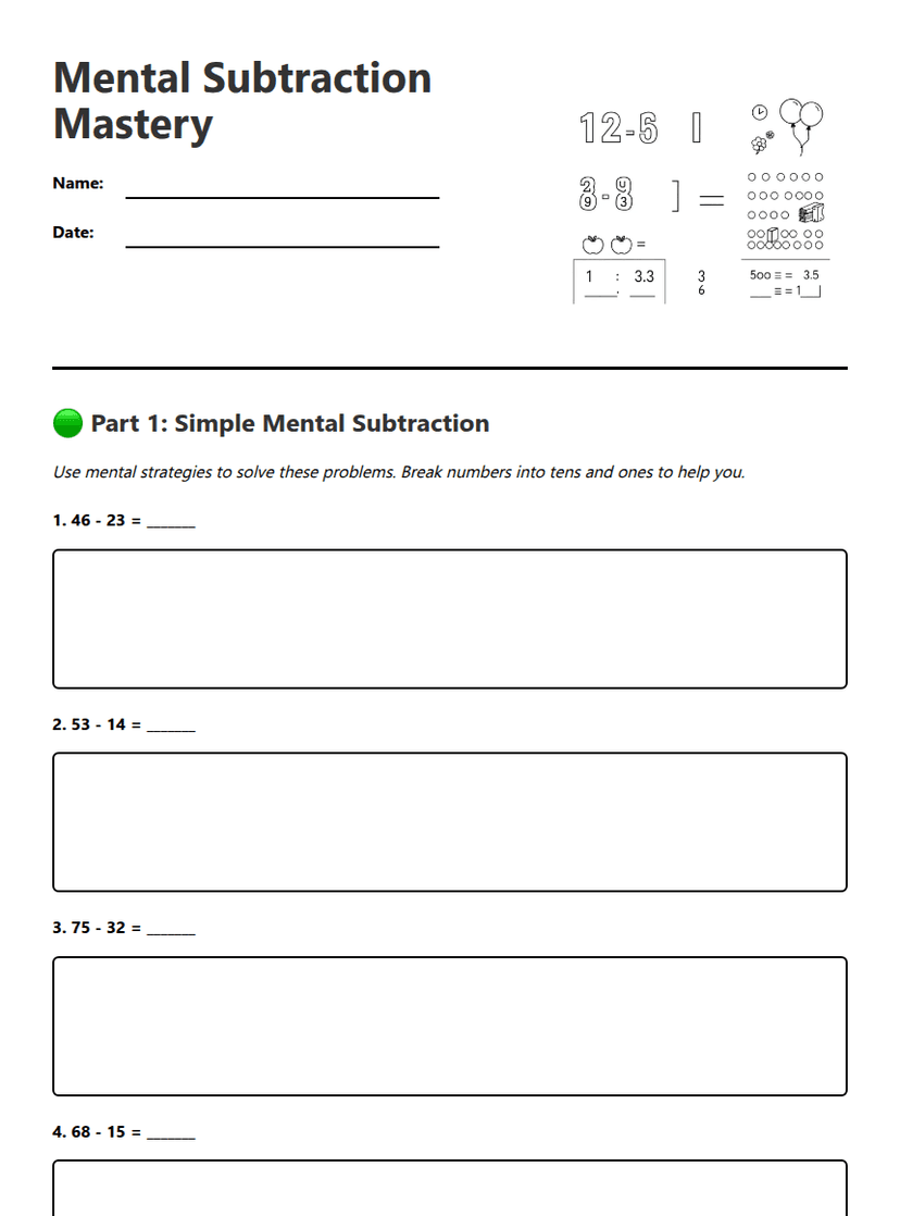 Mental Subtraction Mastery