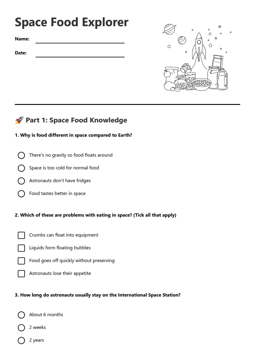 Space Food Explorer