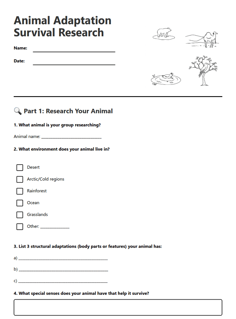 Animal Adaptation Survival Research