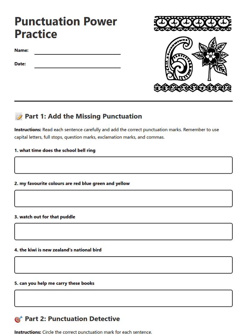 Punctuation Power Practice