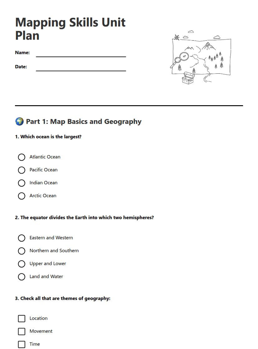 Mapping Skills Unit Plan
