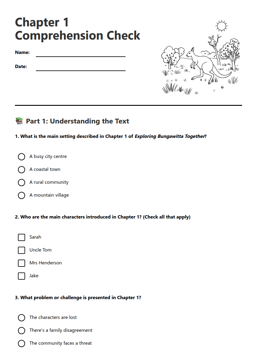 Chapter 1 Comprehension Check worksheet preview