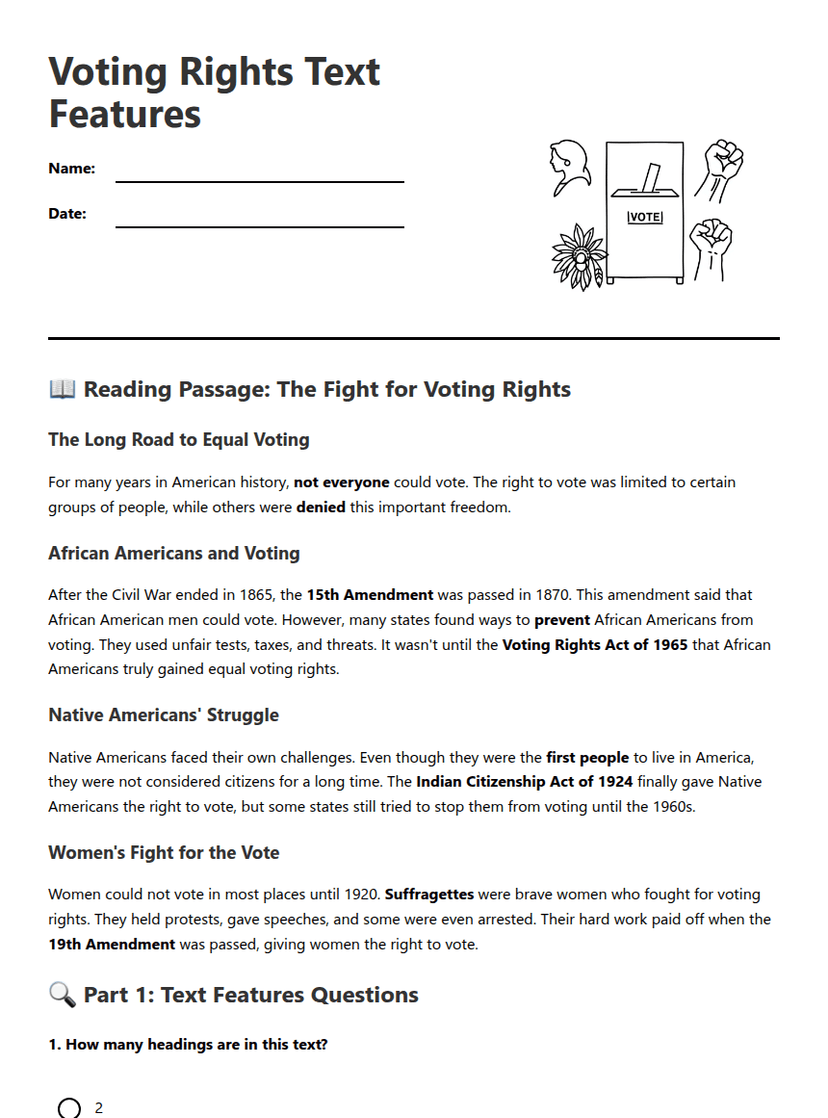 Voting Rights Text Features