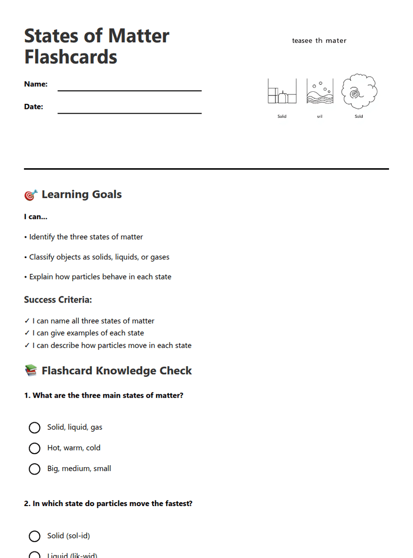 States of Matter Flashcards