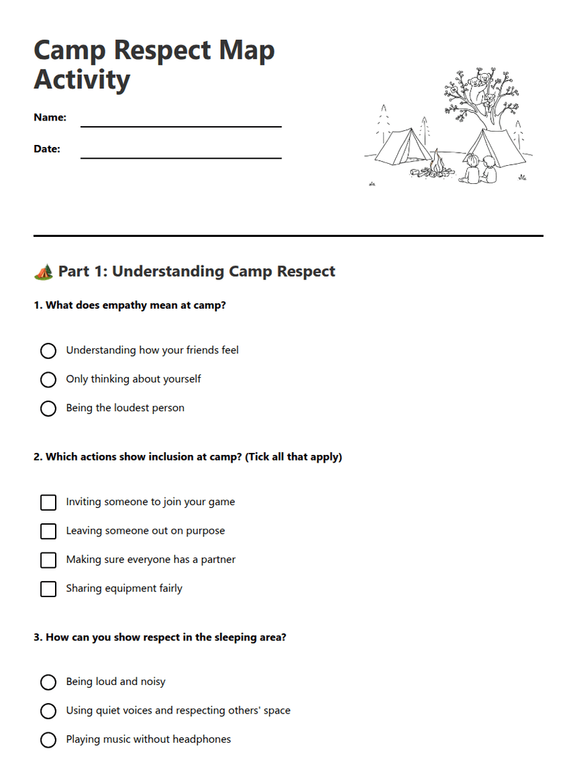 Camp Respect Map Activity
