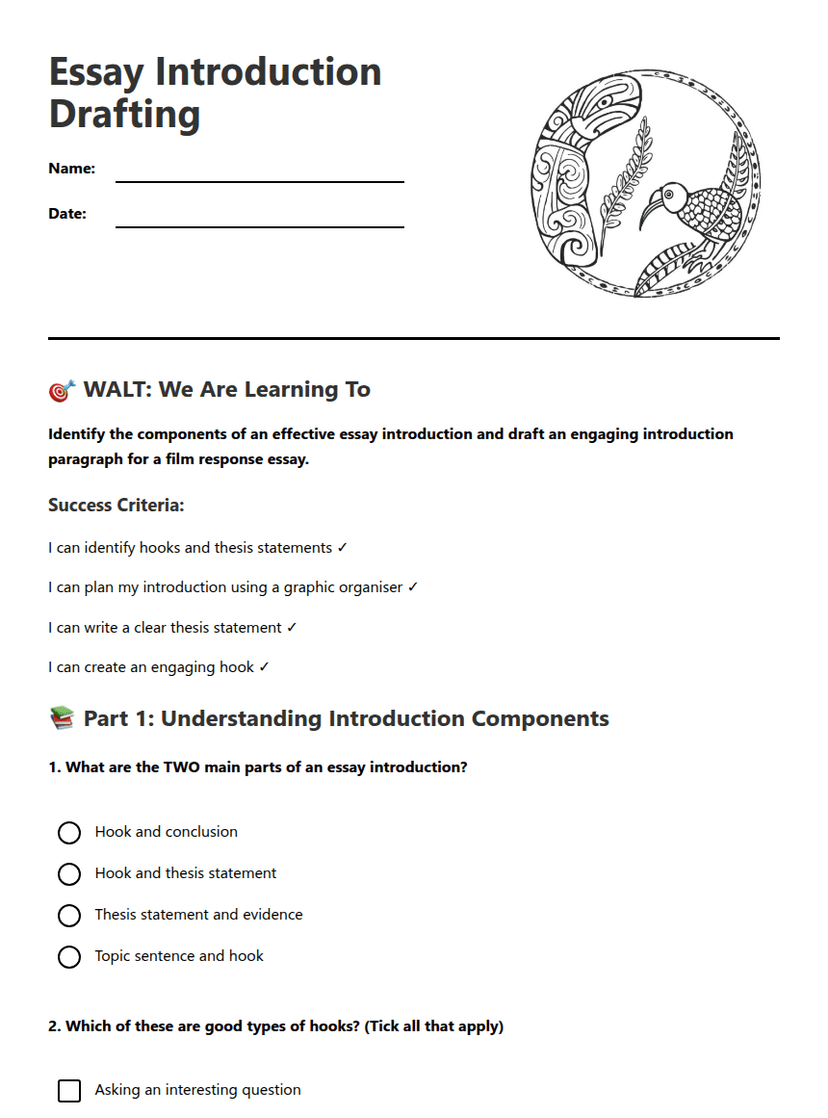 Essay Introduction Drafting