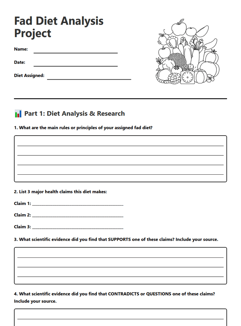 Fad Diet Analysis Project
