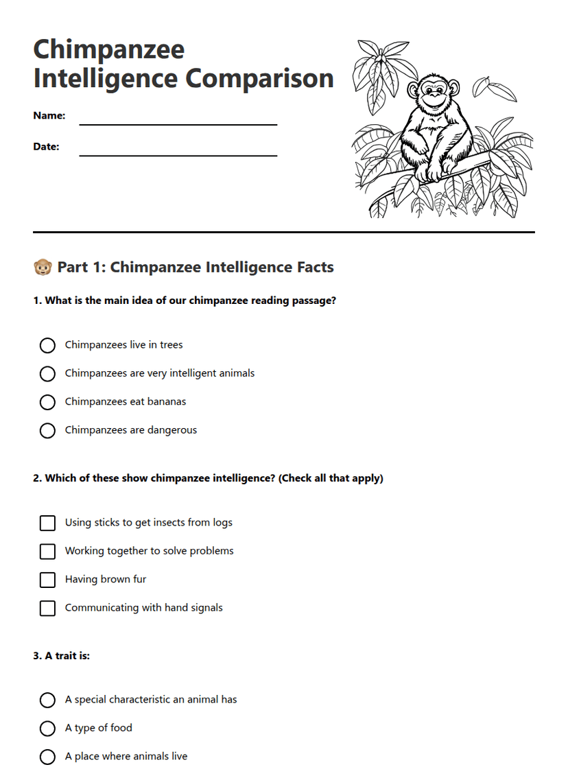 Chimpanzee Intelligence Comparison