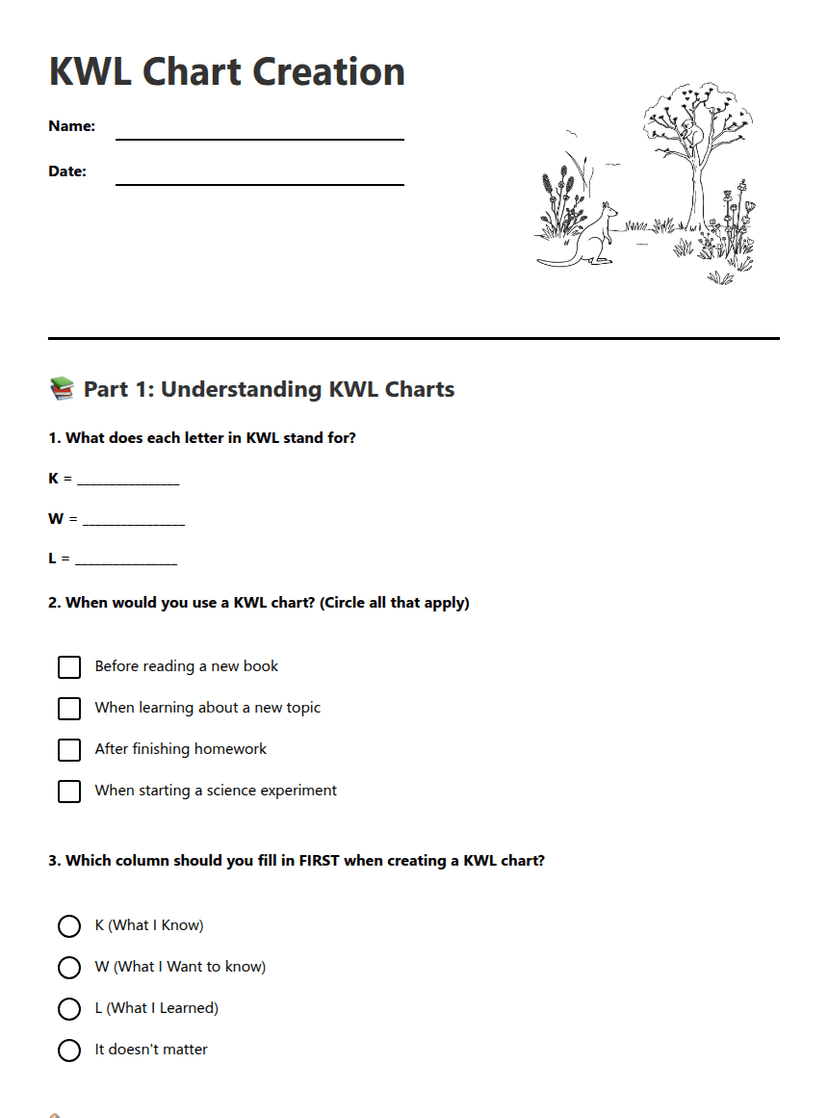 KWL Chart Creation
