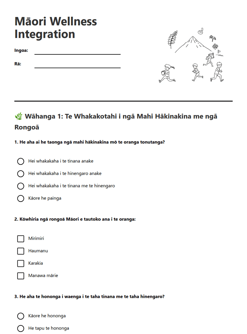 Māori Wellness Integration