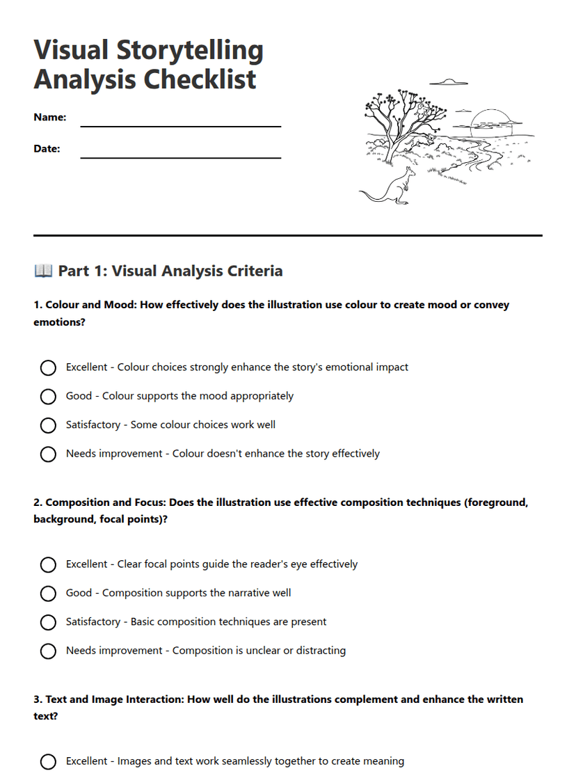 Visual Storytelling Analysis Checklist