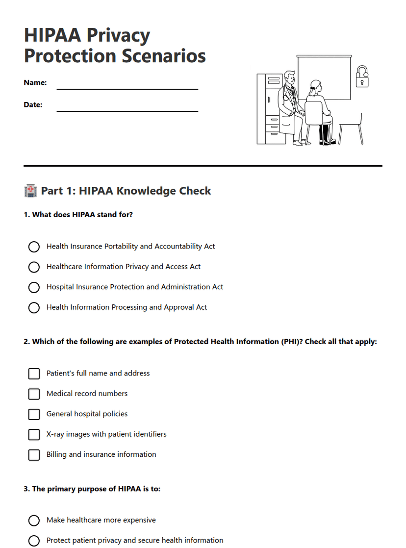 HIPAA Privacy Protection Scenarios