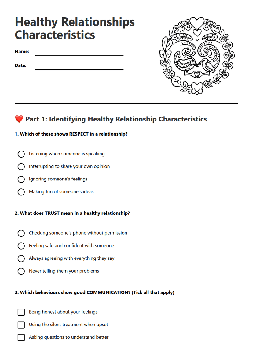 Healthy Relationships Characteristics