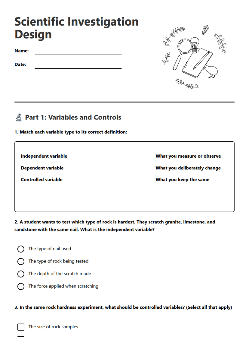 Scientific Investigation Design