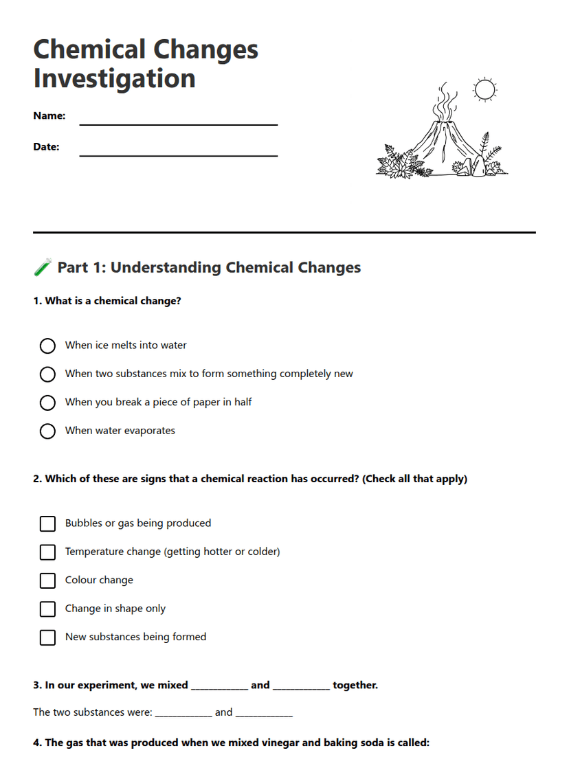 Chemical Changes Investigation