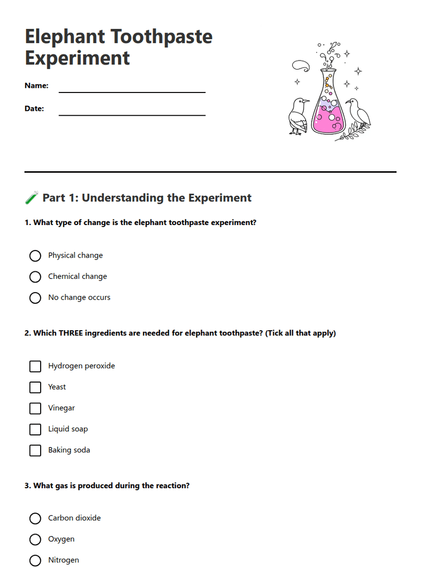 Elephant Toothpaste Experiment