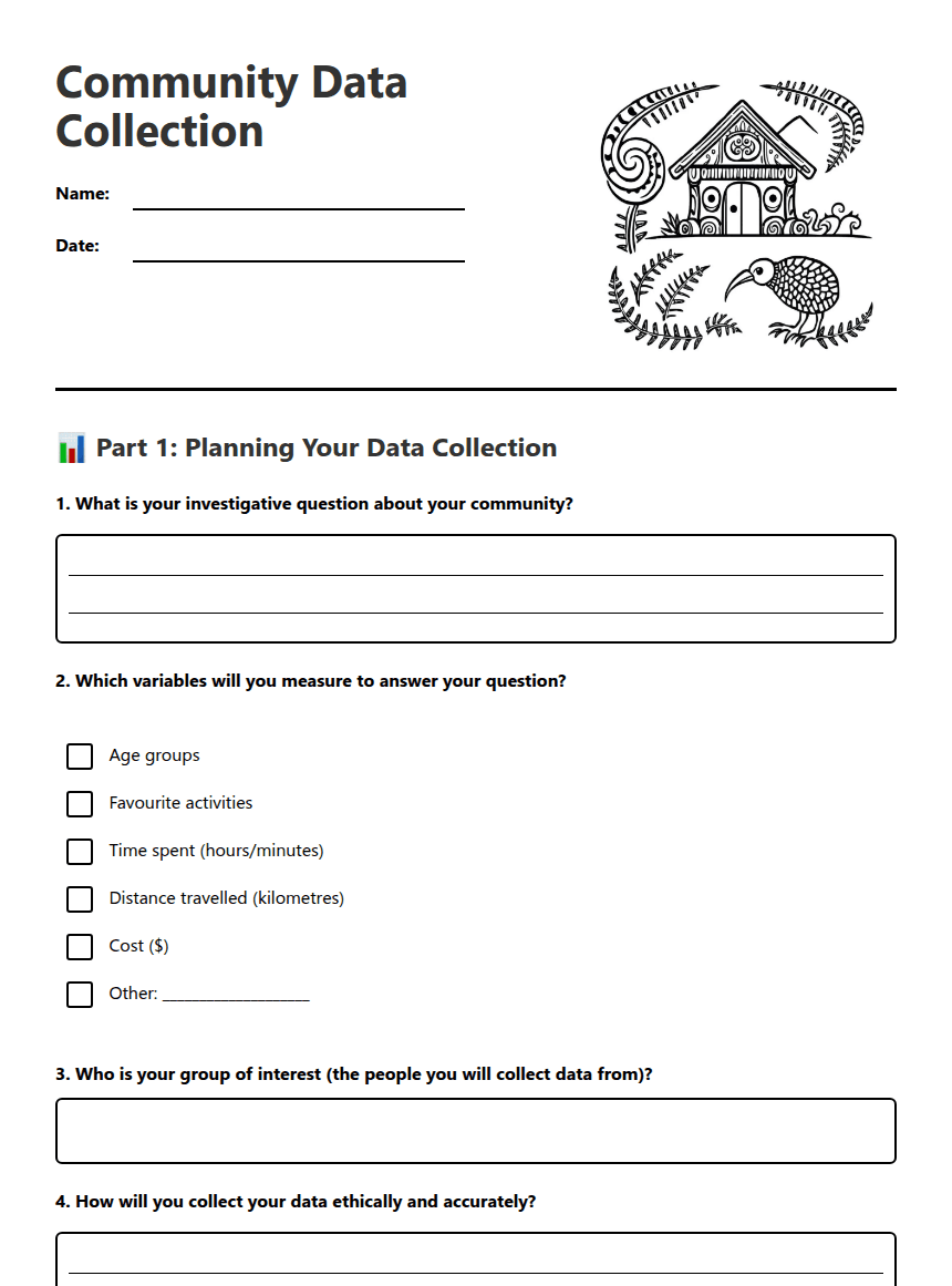 Community Data Collection worksheet preview