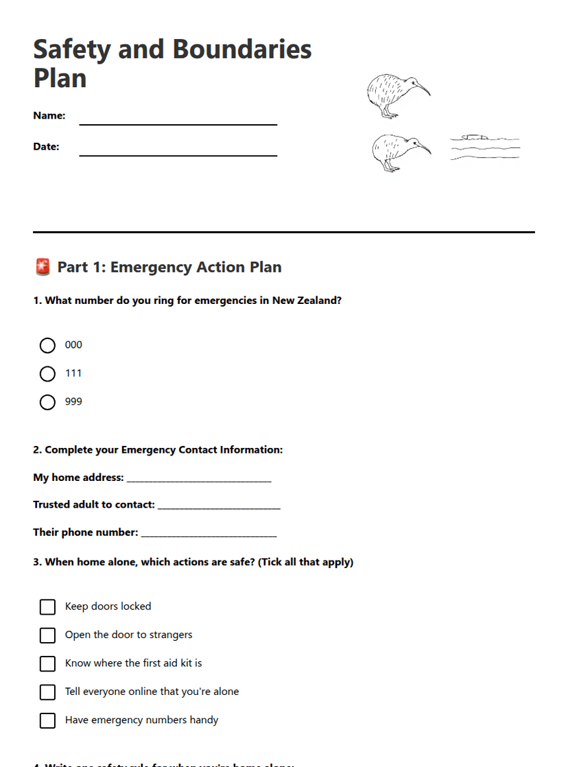 Safety and Boundaries Plan