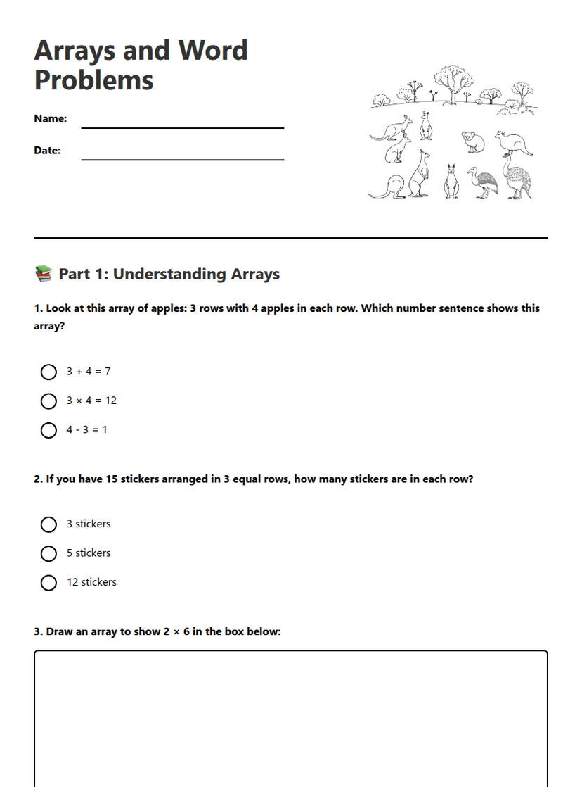 Arrays and Word Problems