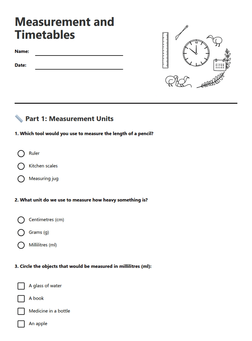 Measurement and Timetables