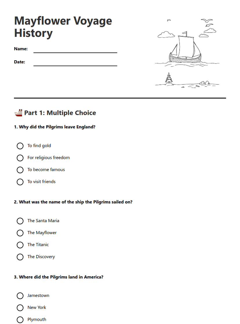 Mayflower Voyage History