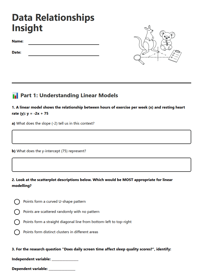 Data Relationships Insight worksheet preview