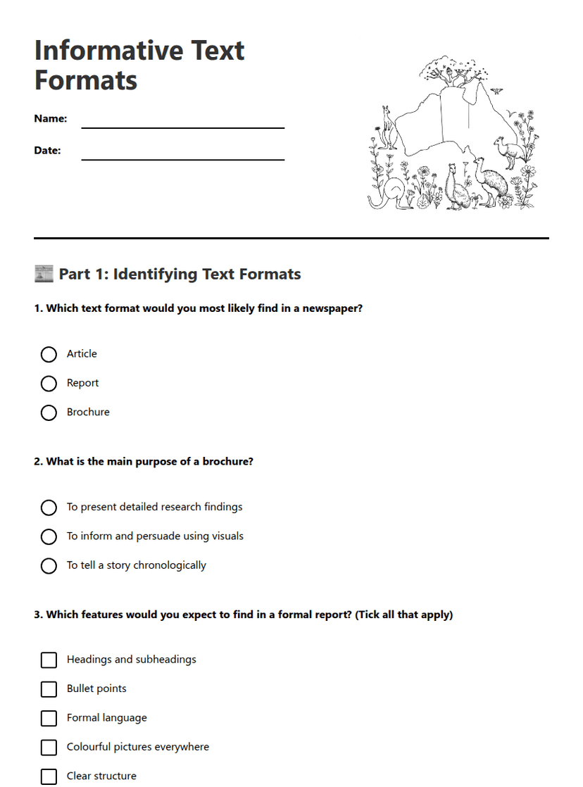Informative Text Formats