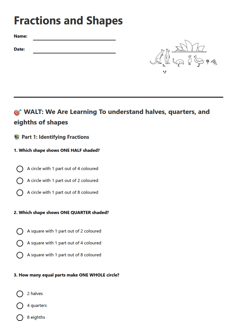 Fractions and Shapes