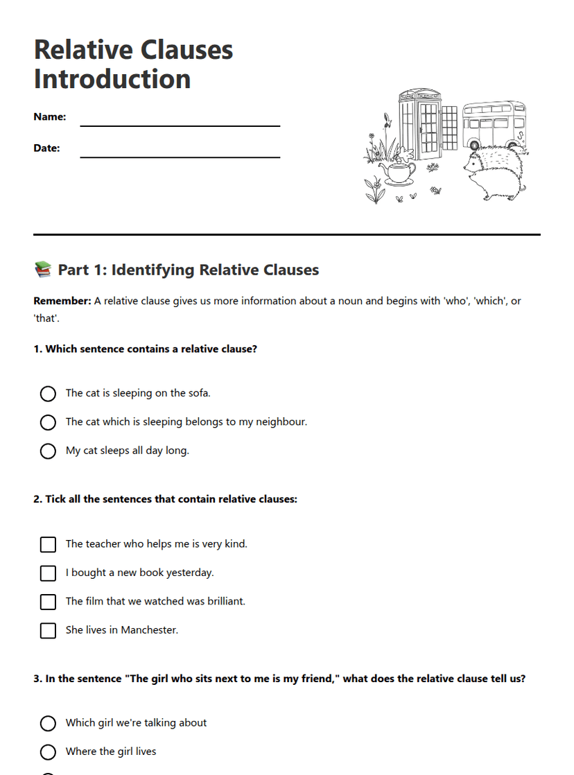 Relative Clauses Introduction