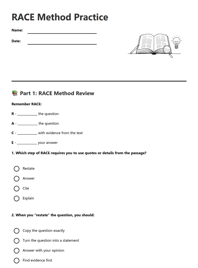RACE Method Practice