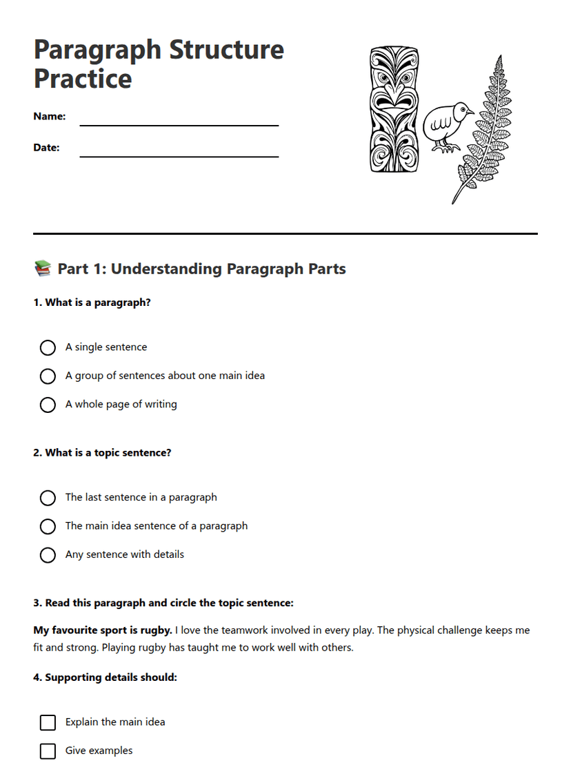 Paragraph Structure Practice
