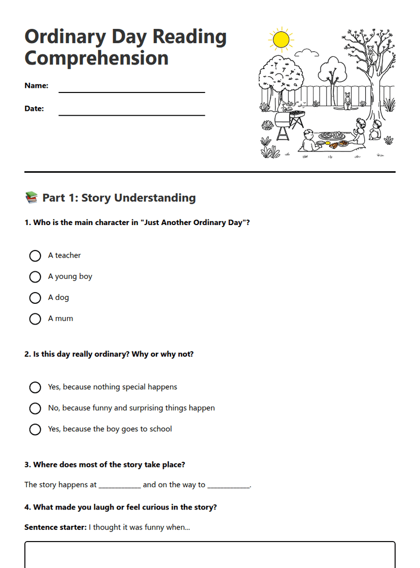 Ordinary Day Reading Comprehension
