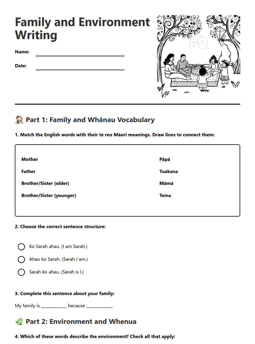 Family and Environment Writing