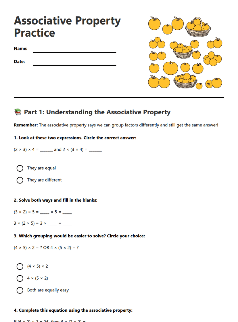 Associative Property Practice