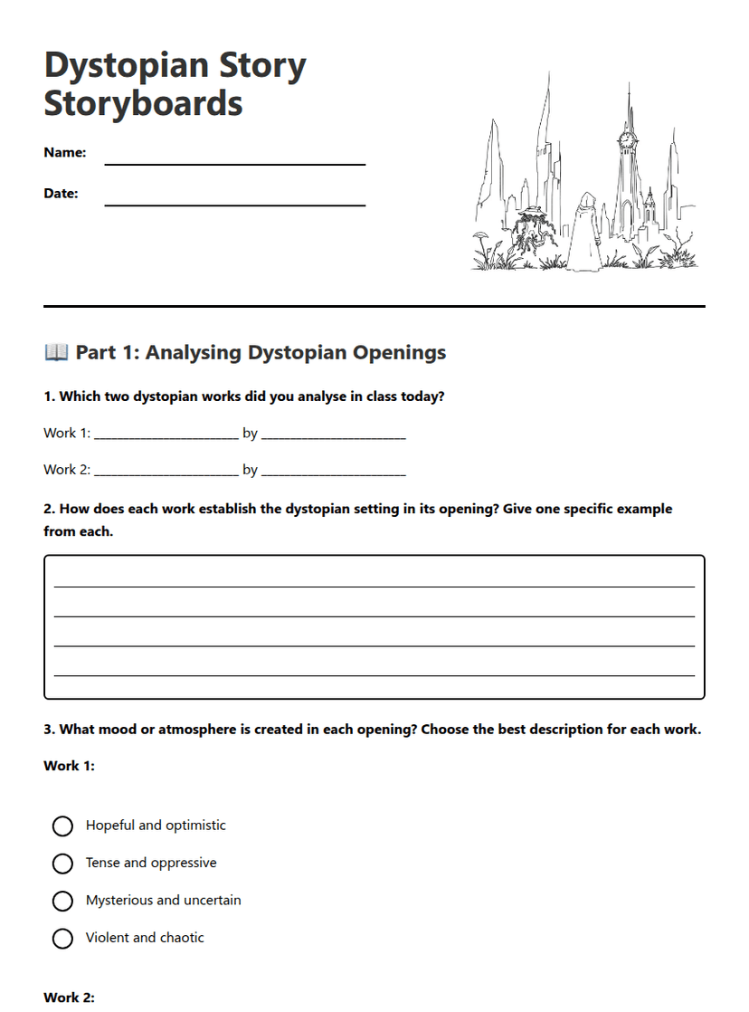 Dystopian Story Storyboards