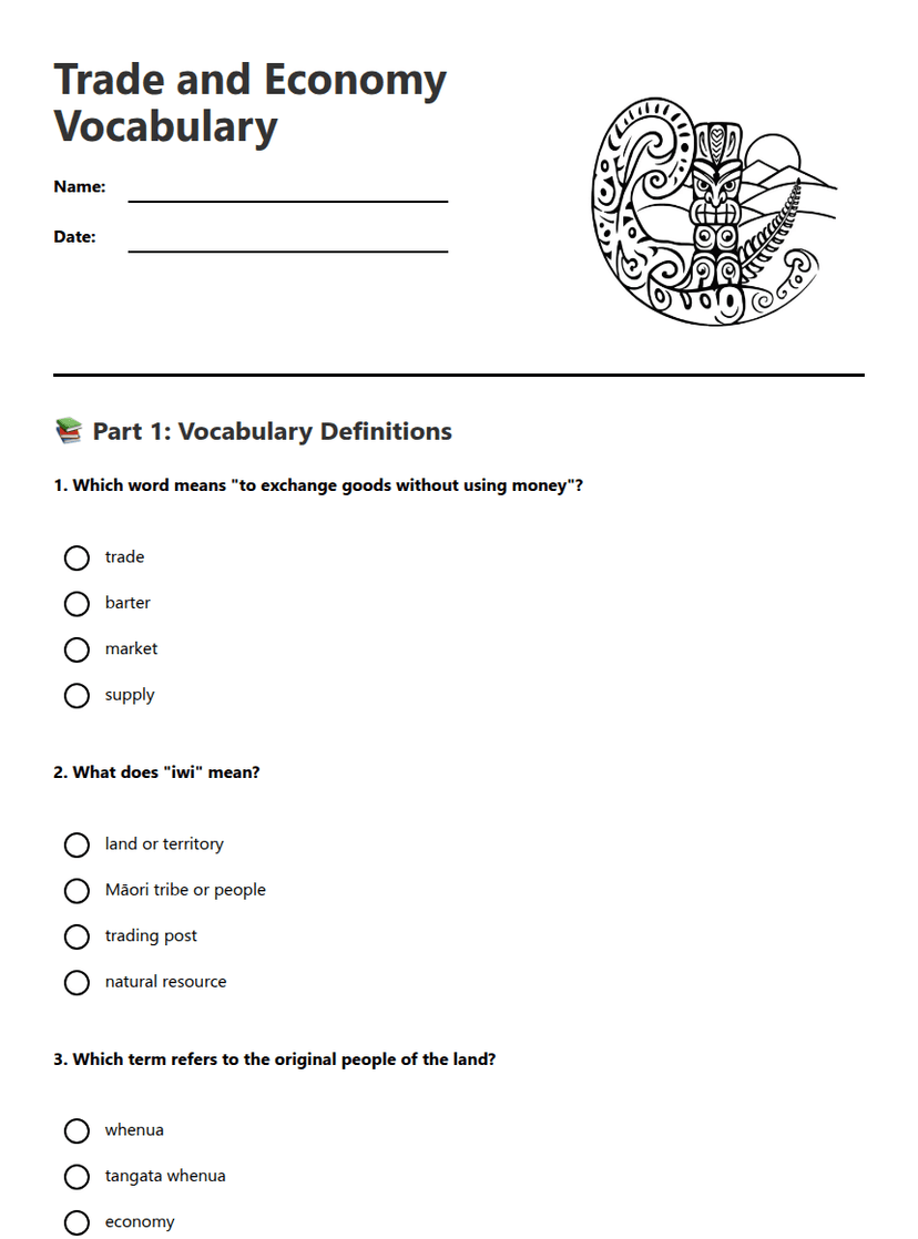 Trade and Economy Vocabulary