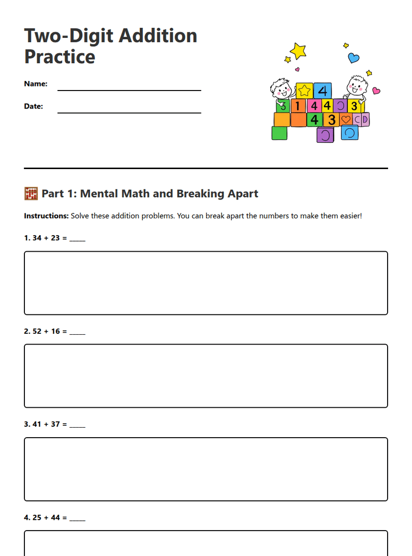 Two-Digit Addition Practice