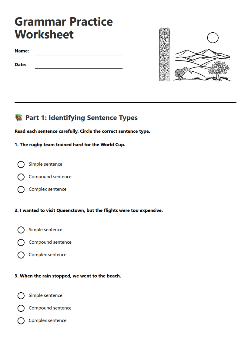 Grammar Practice Worksheet