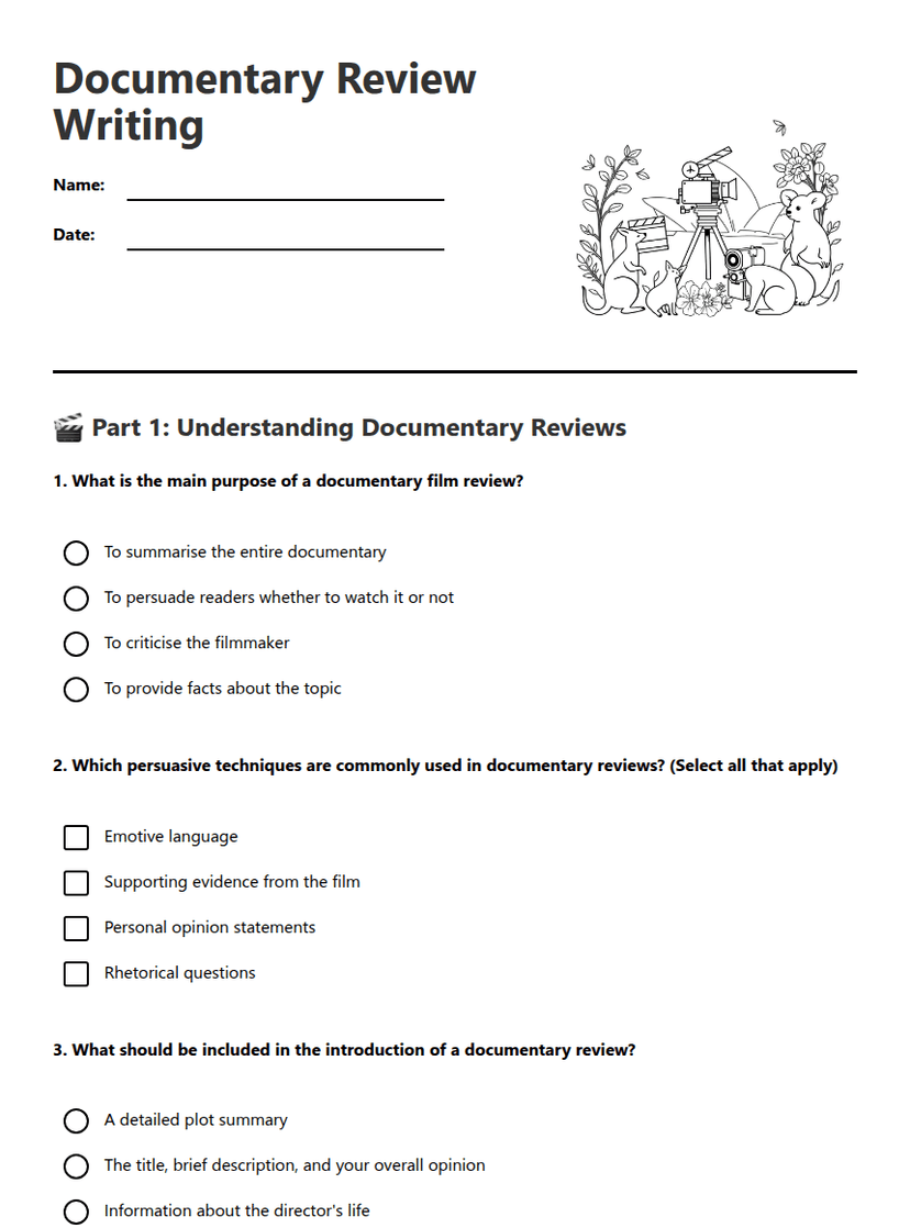 Documentary Review Writing