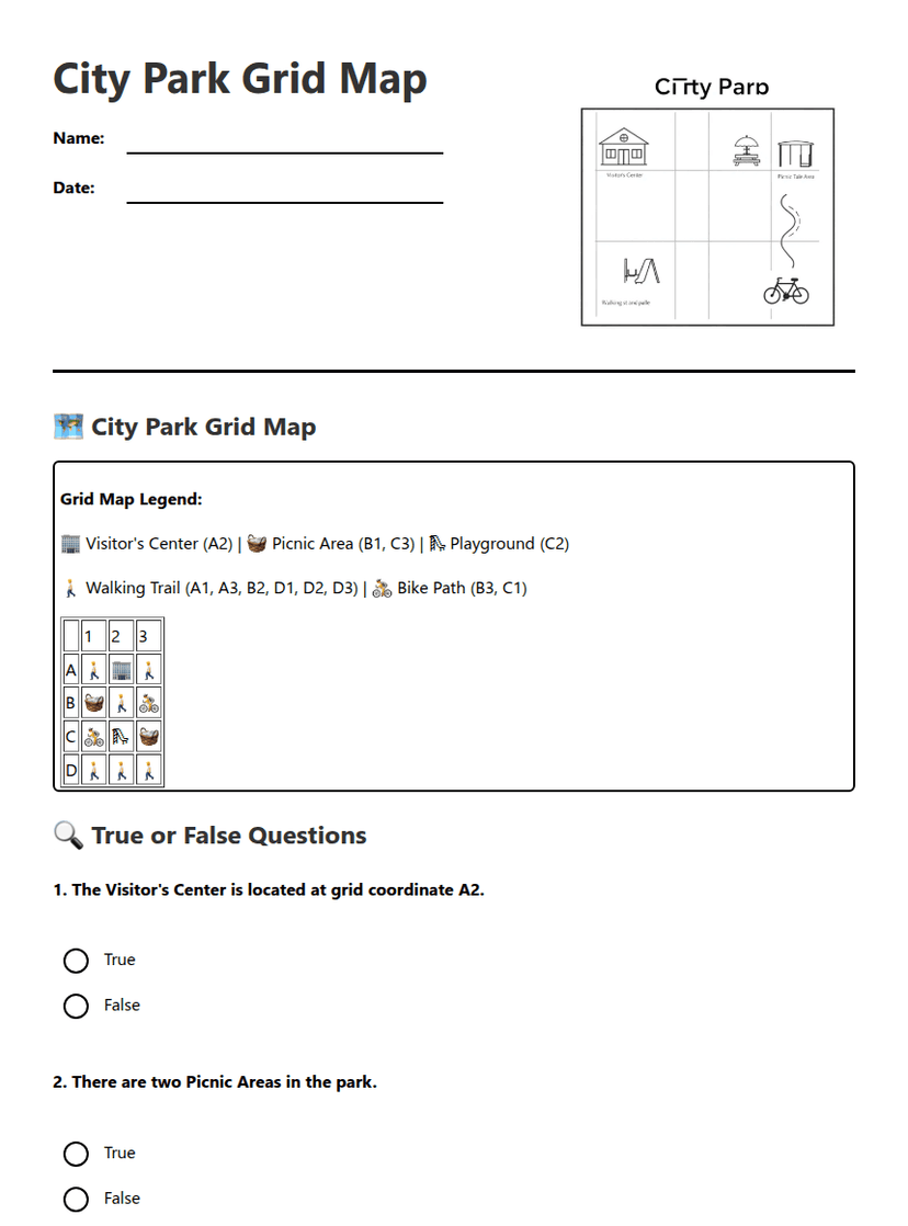 City Park Grid Map