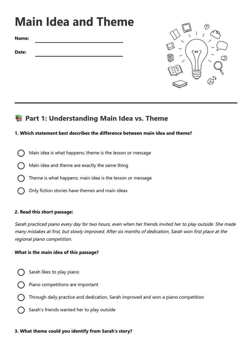 Main Idea and Theme